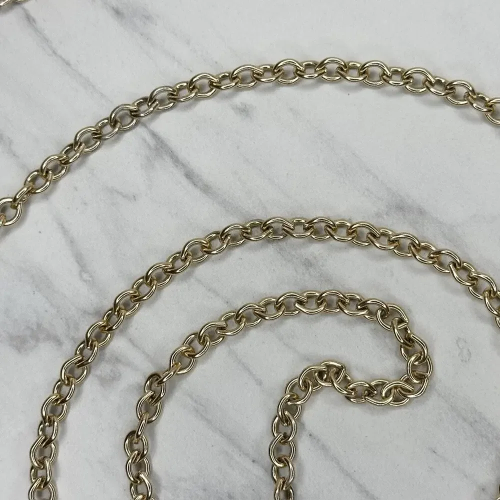 Gold Tone Rolo Chain Belt Extra Long One Size (OS) ✨